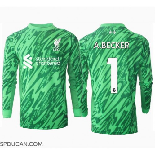 Muški Nogometni Dres Liverpool Alisson Becker #1 Golmanski Gostujuci 2024-25 Dugi Rukav